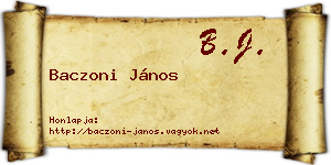 Baczoni János névjegykártya