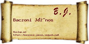 Baczoni János névjegykártya