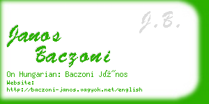 janos baczoni business card